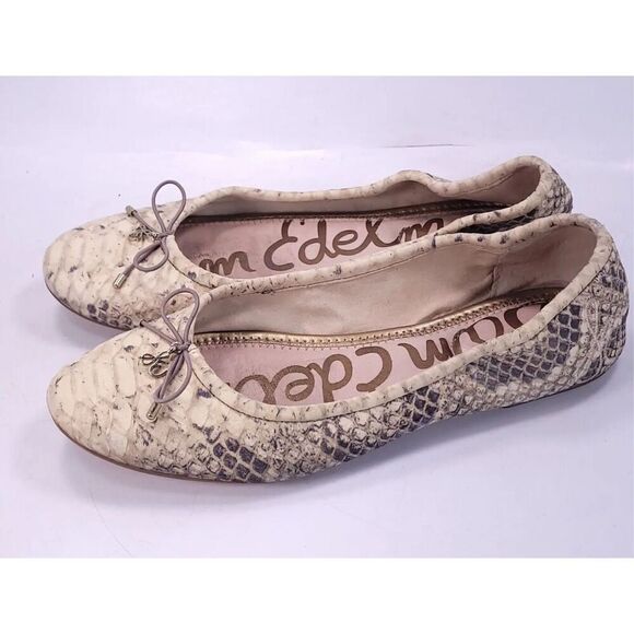 Sam Edelman Felicia Snakeskin Ballet Flats - Picture 1 of 4